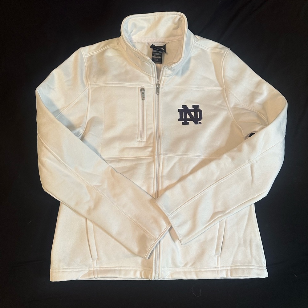 Women's White Notre Dame Zip Up